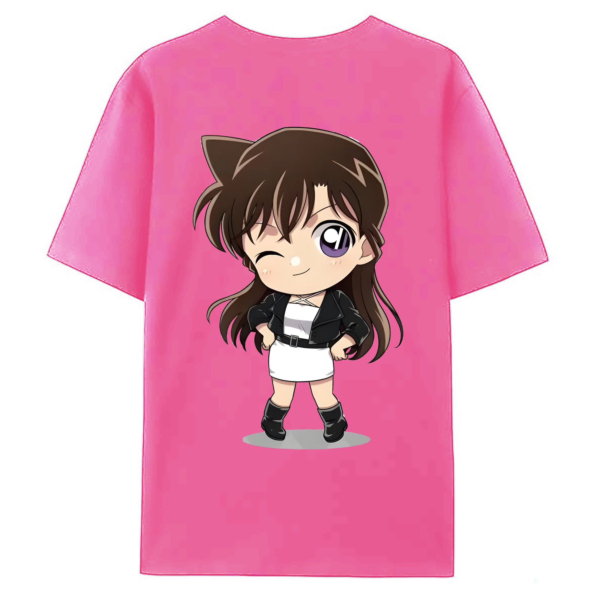 （画像用） 名探偵コナン 毛利 蘭 もうり らん、モーリ ラン Detective Conan Rachel Moore レディース半袖Tシャツ(バックプリント)